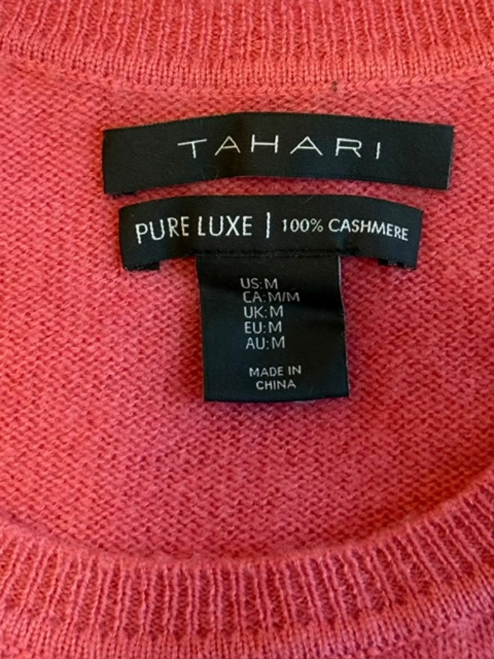 Tahari Raspberry Pink Cashmere Sweater, Small - Picture 3 of 5